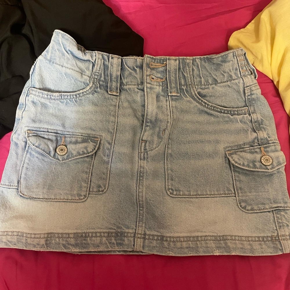 American Eagle By Payless Light Blue Mini Skirt